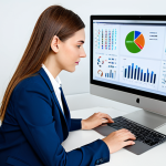 **

A professional marketing analyst, fully clothed in business casual attire, reviewing website analytics on a laptop in a bright, modern office. Charts and graphs are visible on the screen. Safe for work, appropriate content, perfect anatomy, well-formed hands, natural pose, professional.

**