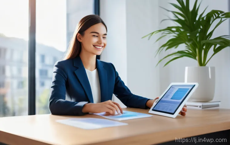 전문용어 단순화의 트렌드 분석 - **Image Prompt 1: AI-Powered Financial Clarity**
    A professional-looking young woman, dressed in ...