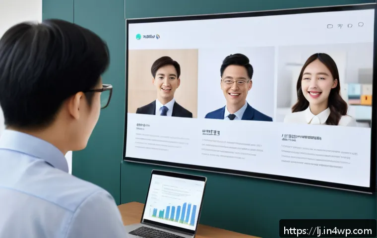 전문용어 단순화와 사용자 경험 - A friendly, modern office scene showing a diverse group of people gathered around a sleek digital sc...